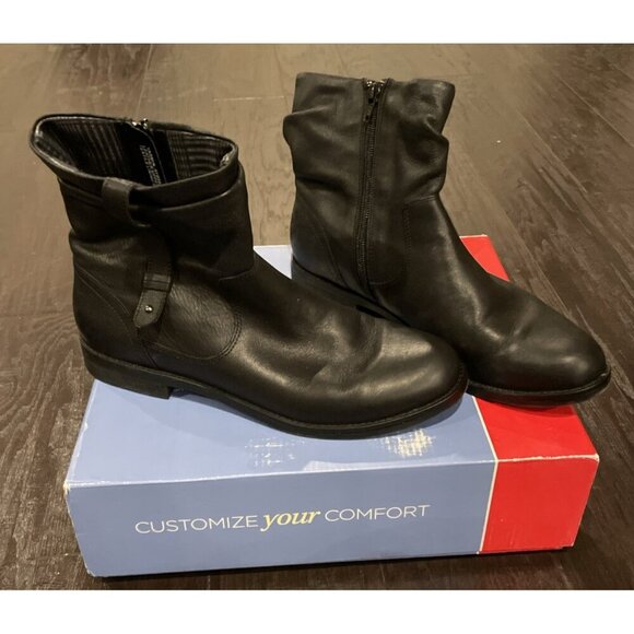 Abeo Yasmin Ankle Boot Black Size 10 Bio System Orthotic Side Zip Comfort Preppy - Picture 1 of 7